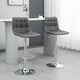 image 2 of HOMCOM Bar Stools Set of 2 Adjustable Counter Barstools W/ Footrest Grey