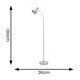 image 3 of ValueLights Woody Blush Pink Metal Dome Shade Wooden Base Freestanding Floor Lamp