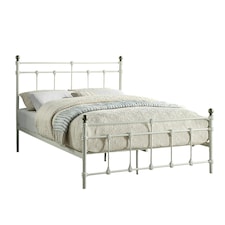 Bayford Traditional Vintage Style White Metal Bed Frame (King) | White | White | King