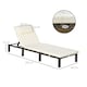 image 5 of Outsunny Rattan Sun Lounger Set of 2, 5-Level Adjustable Garden Lounger Recliner with Cushion and Headrest, Outdoor Reclining Sunbed, Steel Frame Garden Chair for Patio, Beach, Terrace, Cream White