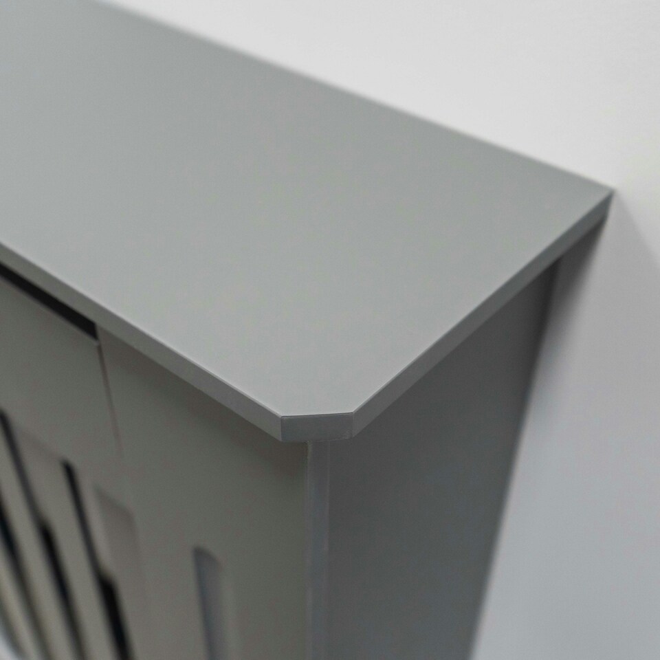 image 1 of Stylish MDF Grey Vertical Design Radiator Cover - Large