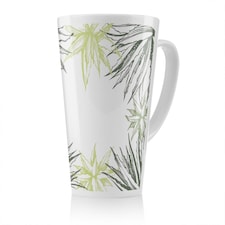 Green Leaf Border Latte Mug
