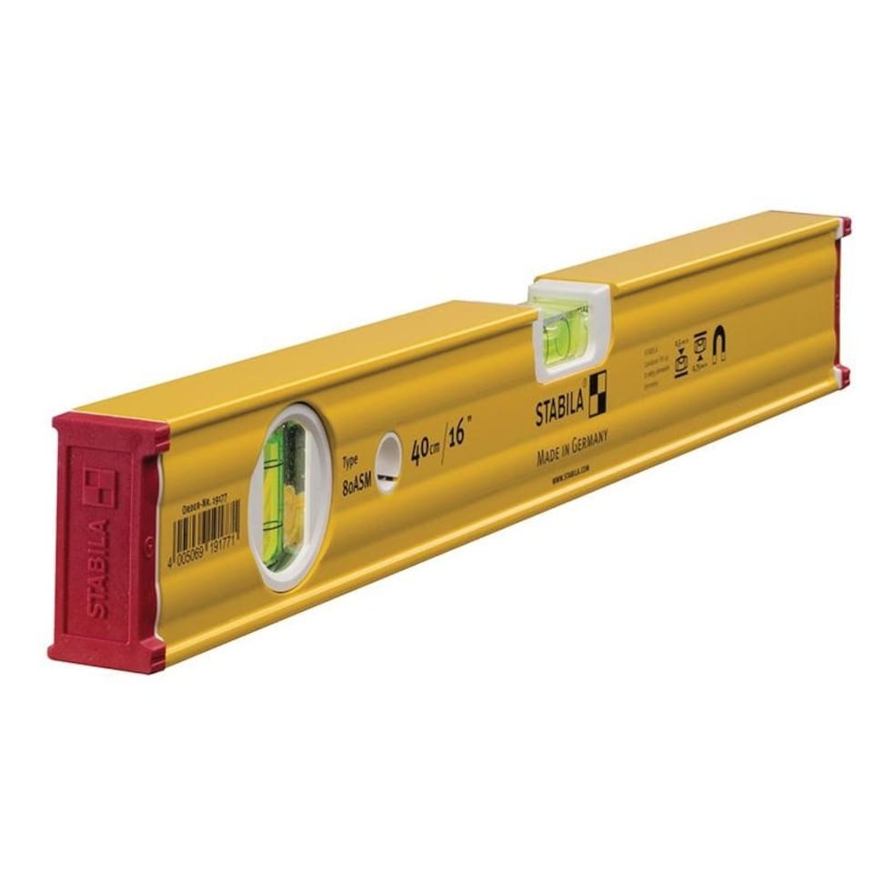Stabila 80 Asm Single Plumb Magnetic Box Section Spirit Level - Multi Colour - 19177 40cm
