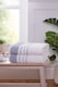 image 3 of Dakota Stripes Towels 6 Piece Pure Cotton Bale Set | Blue | Bath towel