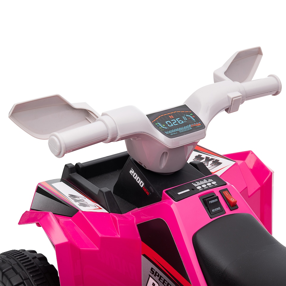 image 1 of HOMCOM 6V Electric Quad Bike Kids Ride On All Terrain Vehicle with Forward Backward Function, for Ages 18-36 Months - Pink