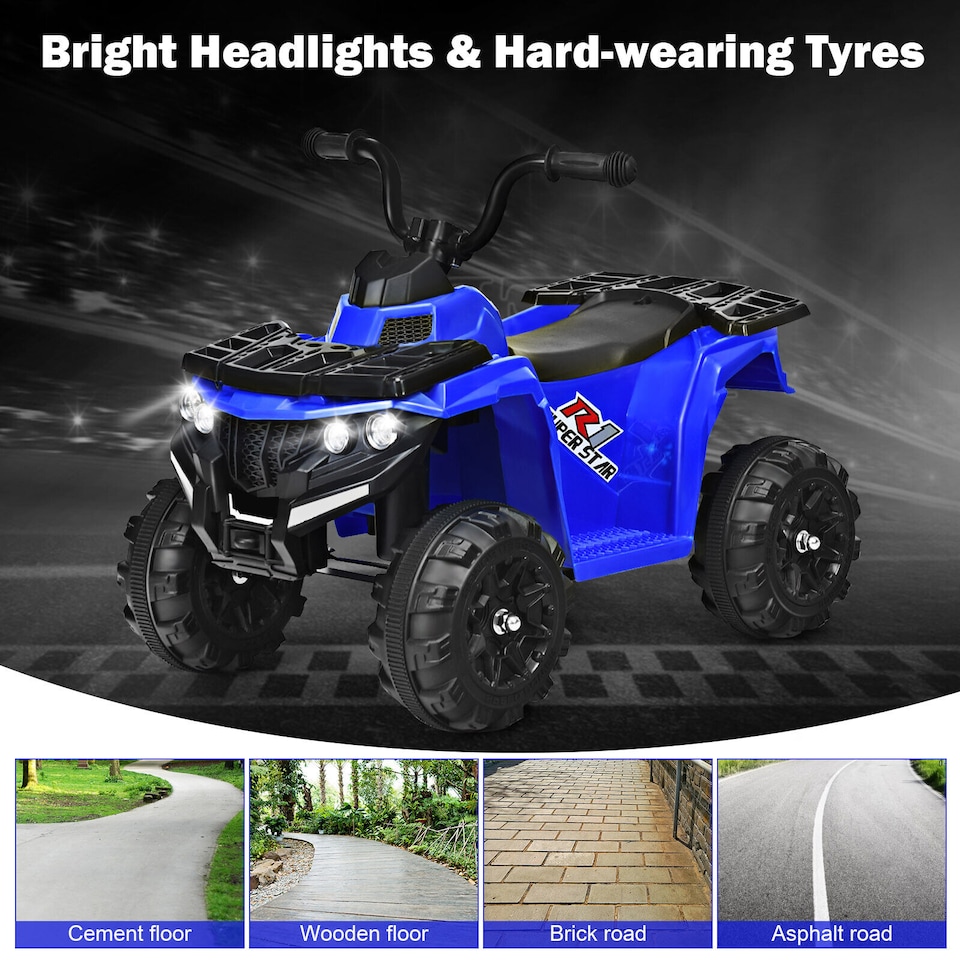 image 1 of COSTWAY Kids Ride-On Car 6V Battery Powered ATV Blue