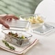 image 2 of Clear Glass Butter Dish With Lid 2 Compartment | Clear | 1 Dish | 1