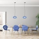 image 6 of Modern Designer Navy Midnight Blue Line Ribbed Glass Oval Pendant Lamp Shade | Blue | Midnight Blue | 1