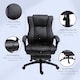 image 7 of Vinsetto Executive Office Chair for Home, PU Leather Computer Chair, Swivel Desk Chair with Footrest, Wheels, Adjustable Height, Black