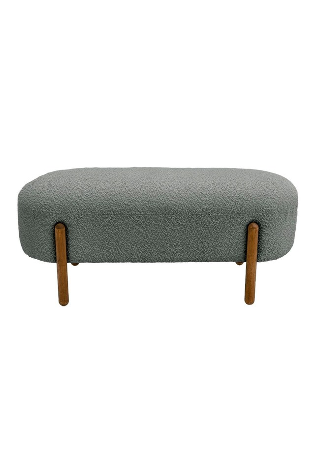 image 1 of Living and Home Contemporary Upholstered Bench | Grey