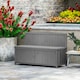 image 2 of Outsunny Wood Storage Bench for Patio, Outdoor Garden Seating, Brown Grey