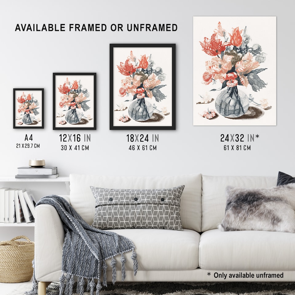 image 1 of Glass Vase With Spring Flowers Johan Teyler Wall Art Poster Print