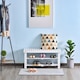 image 2 of HOMCOM Shoe Bench, 3-Tier Wooden Shoe Rack with Hidden Storage Compartment, Slatted Shelves, Home Storage Unit, Hallway Furniture, White, 90L x 29W x45H cm | White | White