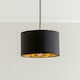 image 1 of ValueLights Reni Black Fabric Gold Inner Lamp Shade & Bulb Black