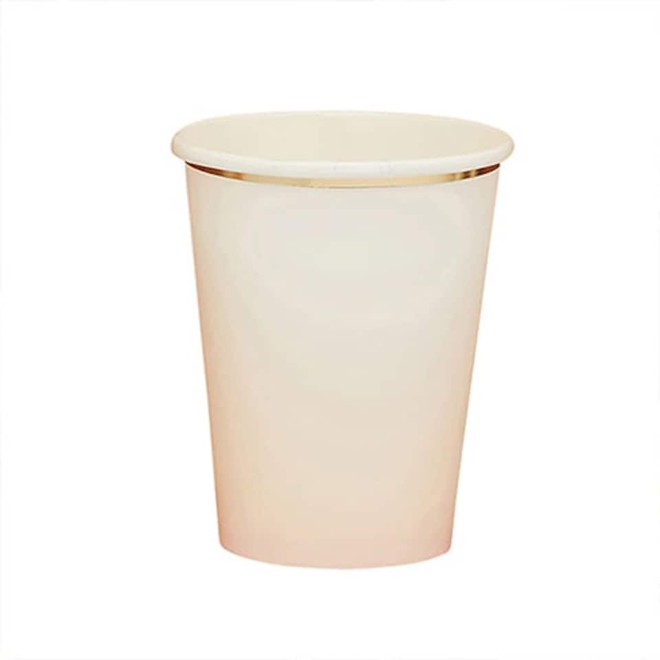 Gold & Peach Ombre Paper Cups 250ml - Pack of 8