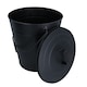image 2 of Coal Bucket & Lid Black Metal Ash Tidy Bin Coal Carrier Fire Log Burner Kindling
