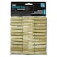 image 5 of JVL Plastic Peg Basket, Grey with 24 Wooden Retro Pegs, Brown