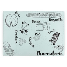 Charcuterie Glass Chopping Board - Rectangular Large Serving Board