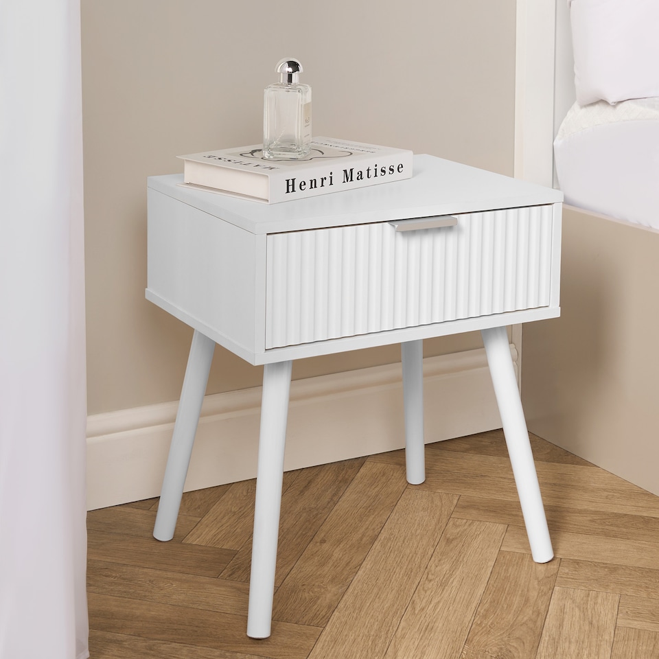 image 1 of OHS Venice Bedside Table 1 Drawer Cabinet Nightstand Storage Unit