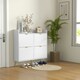 image 7 of HOMCOM Narrow Shoe Storage Cabinet with 4 Flip Drawers for 16 Pairs of Shoes