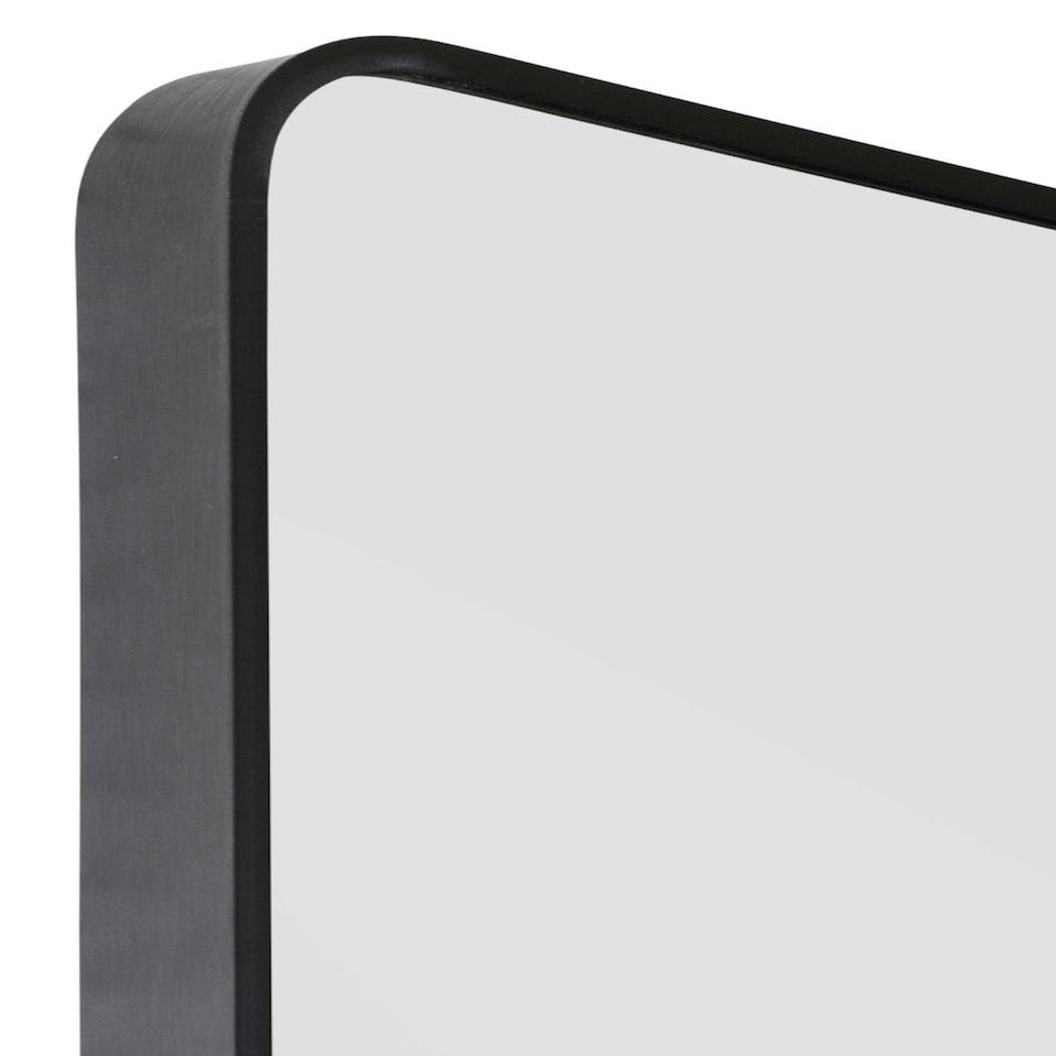 image 1 of The Angulis - Black Aluminium curved Edge Wall Leaner Mirror 68"x33" (174X85CM) Black
