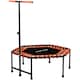 image 1 of SPORTNOW Fitness Trampoline with Adjustable Handle, LED Lights, Orange