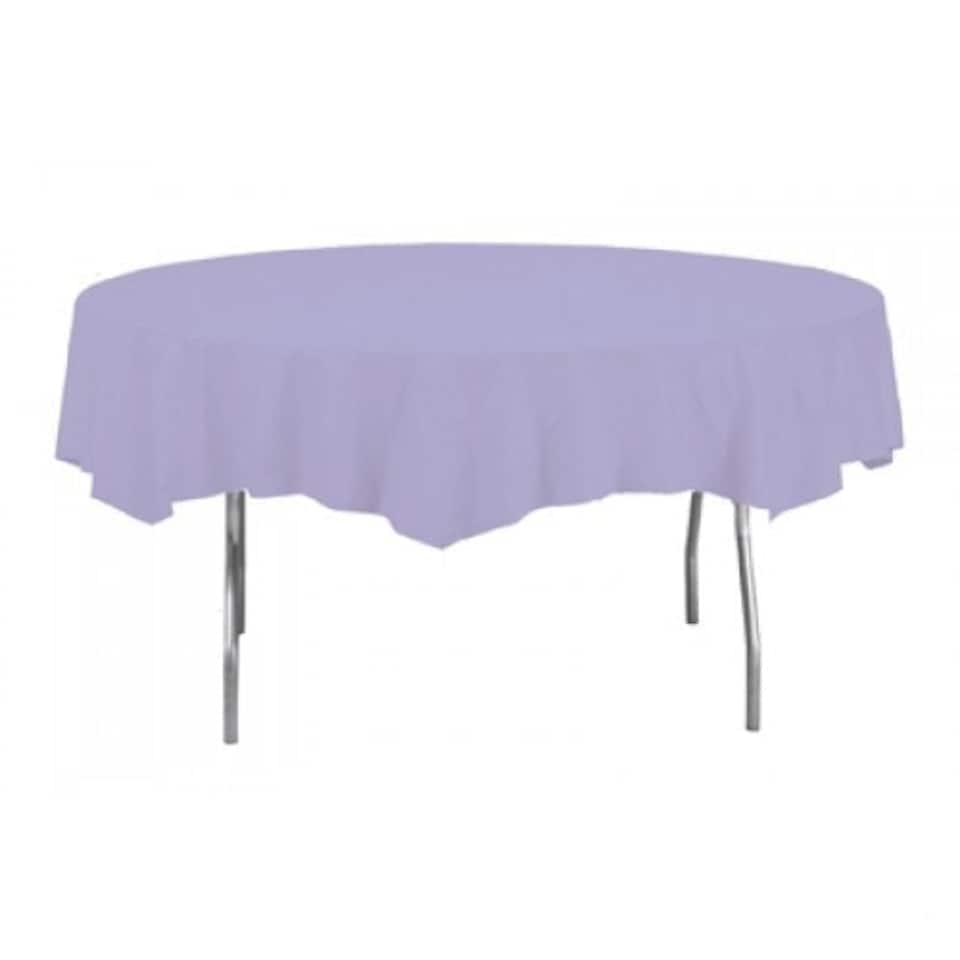 Lilac Round Plastic Tablecover 213cm