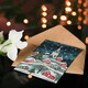 image 4 of Festive Hill Town Winter Trees Festive Xmas Art Blank Christmas Card