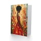 image 2 of Women In Red Dress Flowers Floral Him Her Birthday Card