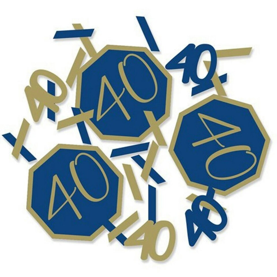 Creative Party 40 Foil Stamped Confetti - Navy Blue/Gold - One Size