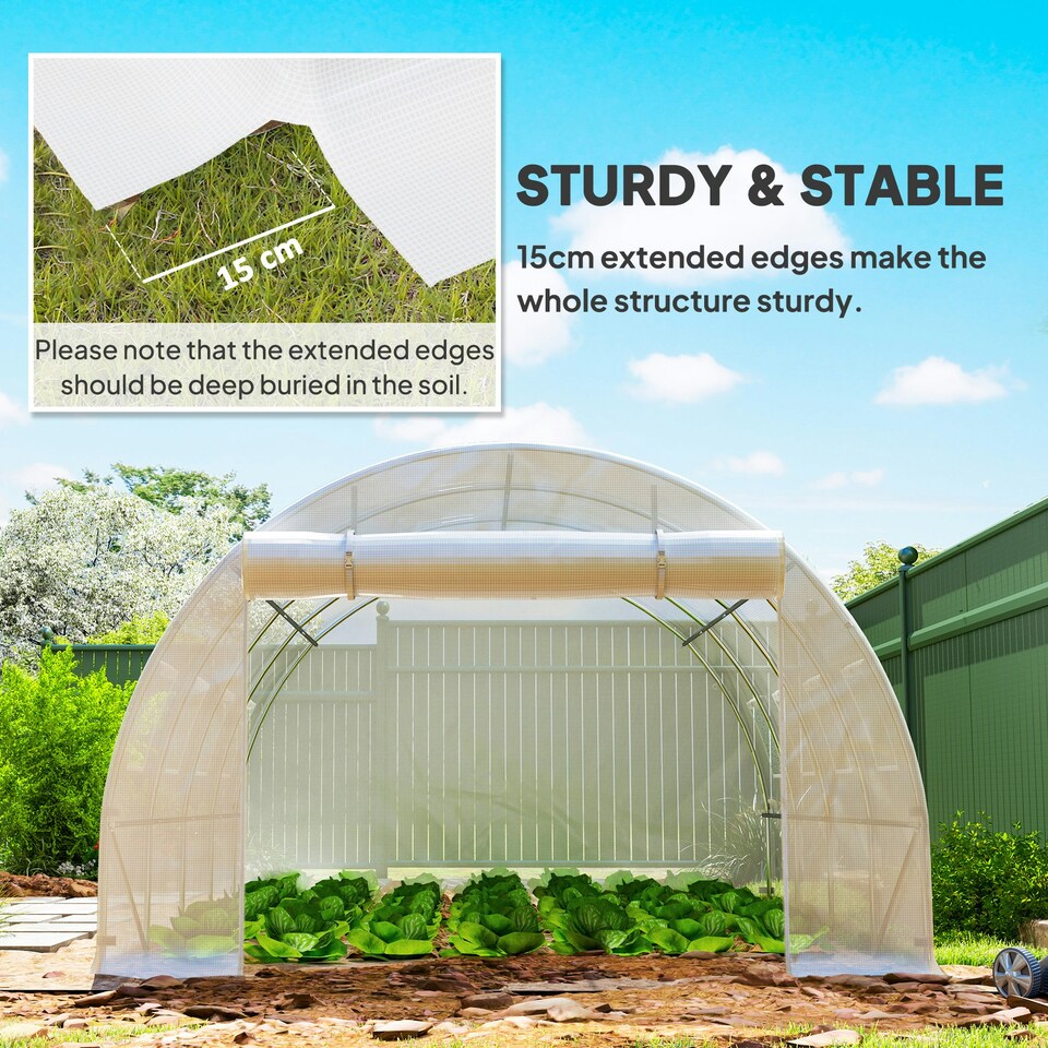 image 1 of Outsunny 4 x 3 x 2m Greenhouse Replacement Cover ONLY for Tunnel Greenhouse