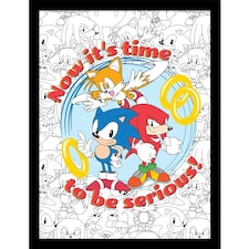 Sonic The Hedgehog (It's Time To Be Serious) Framed 30x40cm Print