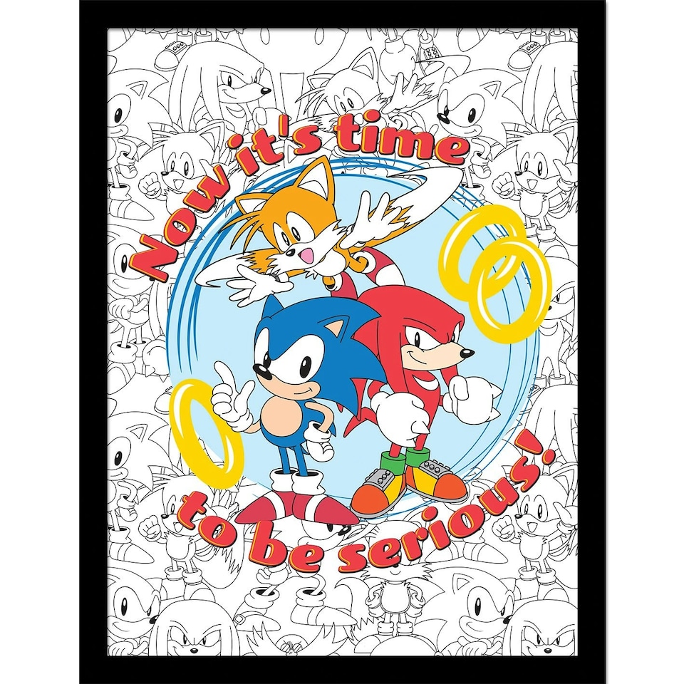 image 1 of Sonic The Hedgehog (It's Time To Be Serious) Framed 30x40cm Print