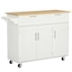 image 1 of HOMCOM Kitchen Island Utility Cart, with 2 Storage Drawers Dining Room White
