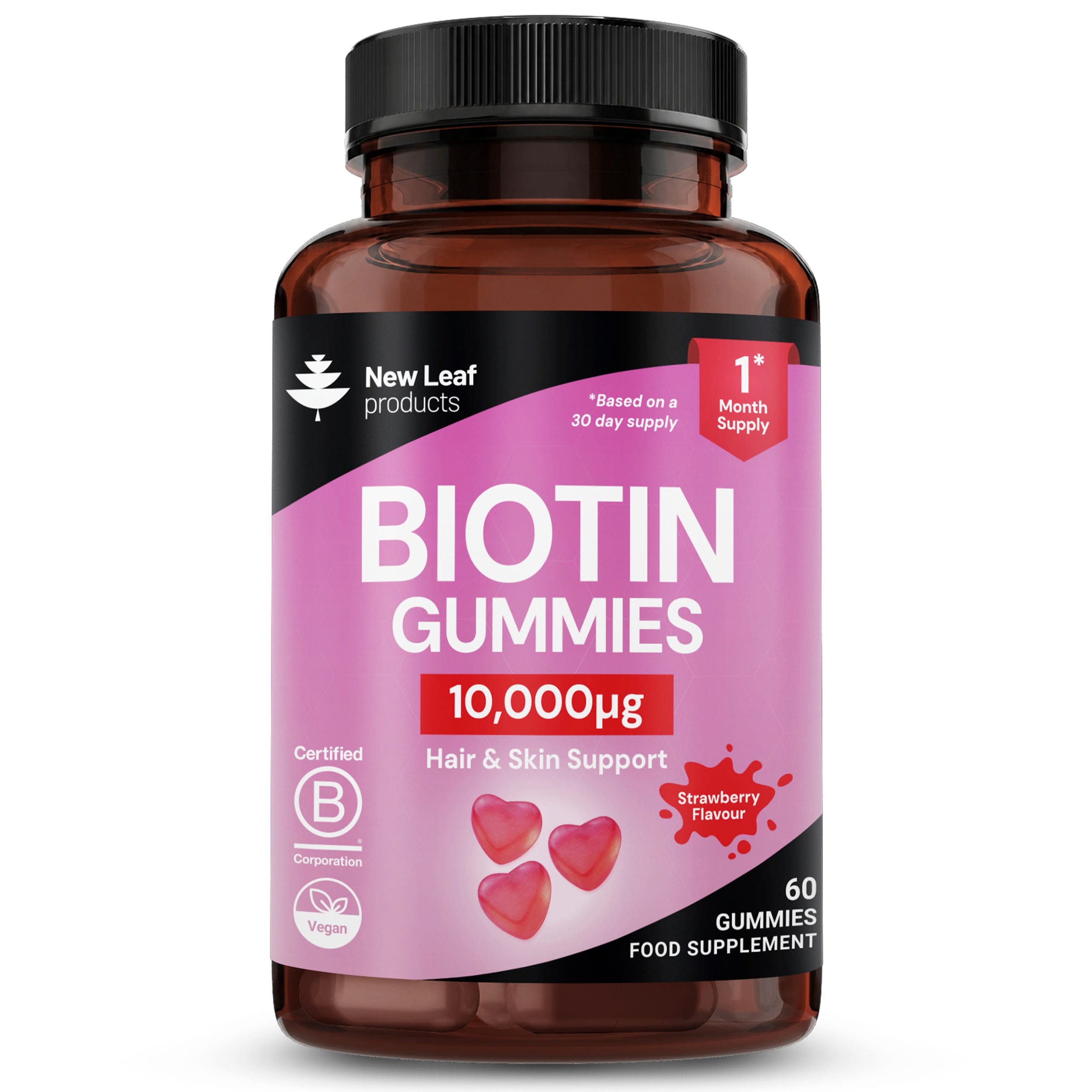 Biotin 10,000µg Vegan Gummies For Beauty, Hair, Skin & Nails