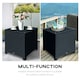 image 4 of Outsunny Side Table Furniture Tempered Glass Garden Patio Wicker Black