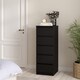 image 5 of Naia Narrow Chest of 5 Drawers in Black Matt