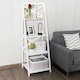 image 3 of COSTWAY 4 Tier Ladder Shelf Storage Wooden Bookcase White White