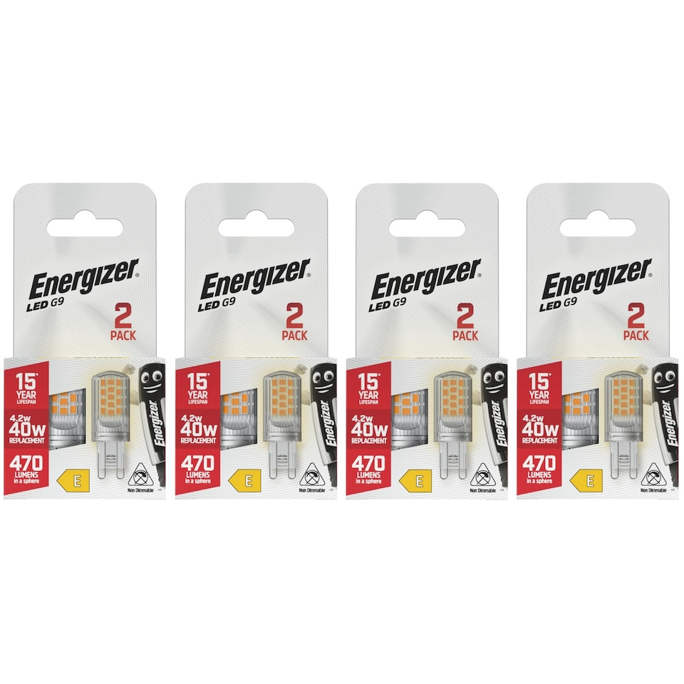 image 1 of Energizer LED G9 470lm 4.2W 4000K (Cool White) Light Bulb - Pack of 8