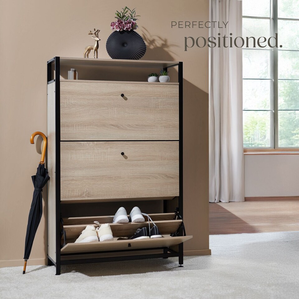 Tilt Storage Rack Slim Rack - 2 storage shelves, 3 tilt drawers with 2 racks per ...