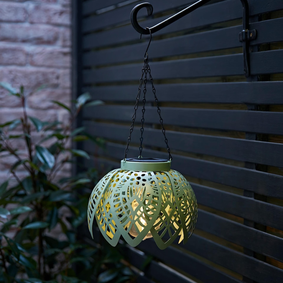 image 1 of ValueLights Artichoke Sage Green Hanging Solar Light | Green