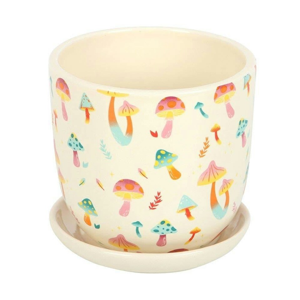 image 1 of Something Different Funky Fungi Mushroom Plant Pot Set - Beige/Pink/Blue - One Size