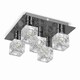 image 4 of ValueLights Modern Black Chrome Ice Cube 5 Way Flush Ceiling Spotlight | Black