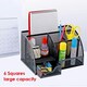 image 3 of 6 Compartment Wire Mesh Desktop Organiser