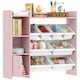image 2 of AIYAPLAY Toy Storage Unit, with 8 Removable Bins, Storage Shelves, Cabinet, Toy Organiser, for Playroom, Kids Room, Nursery, Pink