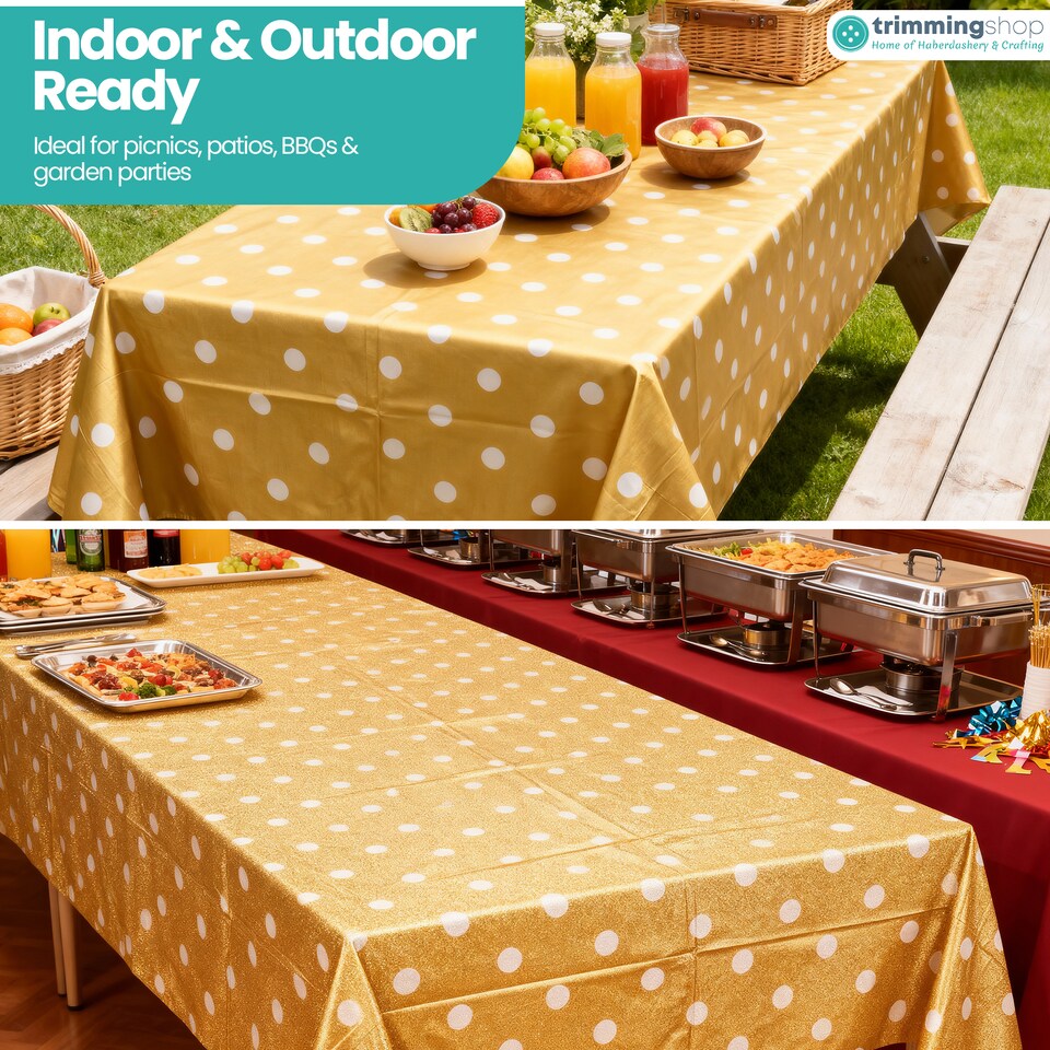 image 1 of Polka Dots Disposable Plastic Table Cover - 54" x 108"