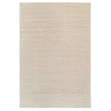 KUKOON Grey Silver Striped Abstract Living Room Area Rug 190cm x 280cm Cream