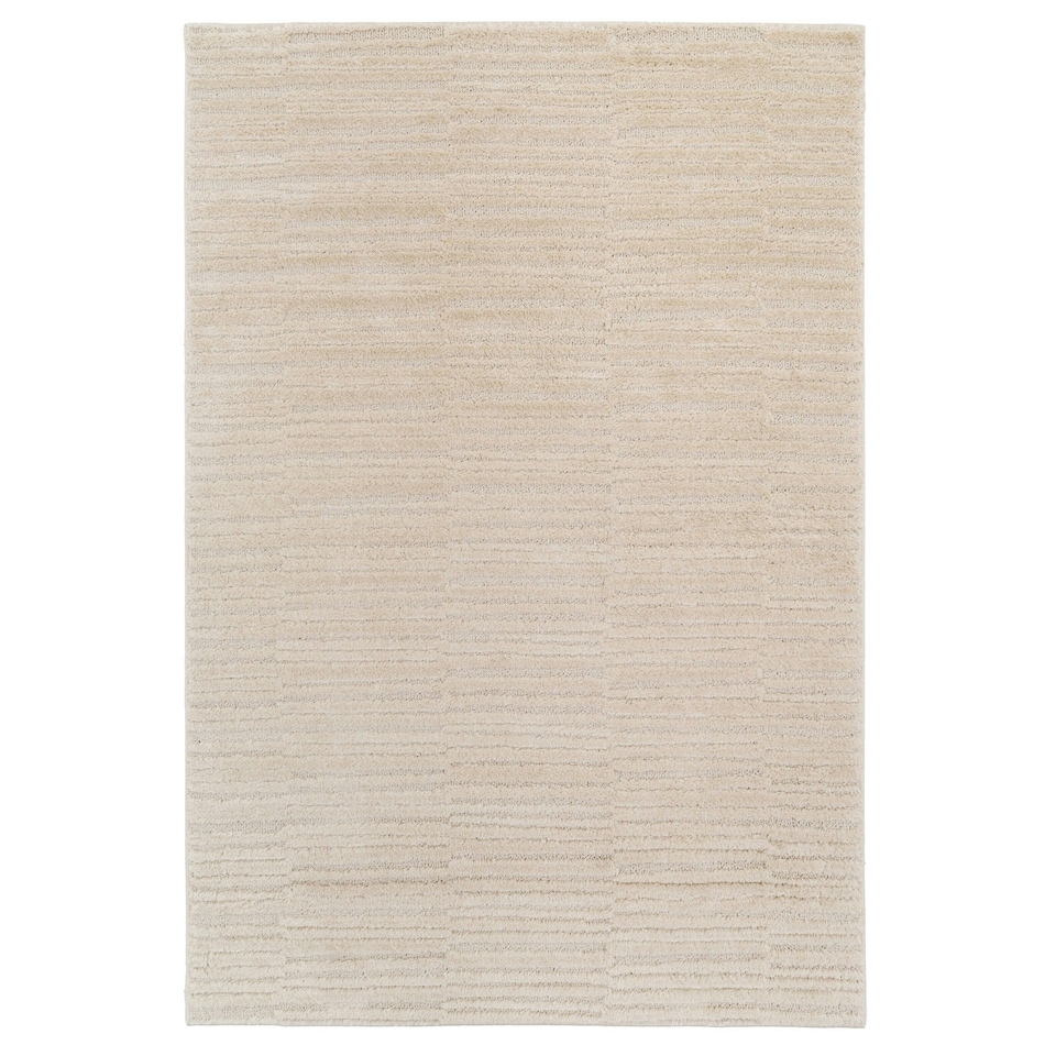 image 1 of KUKOON Grey Silver Striped Abstract Living Room Area Rug 190cm x 280cm Cream