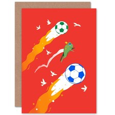 Football Frog Kids Birthday Child Kids Card
