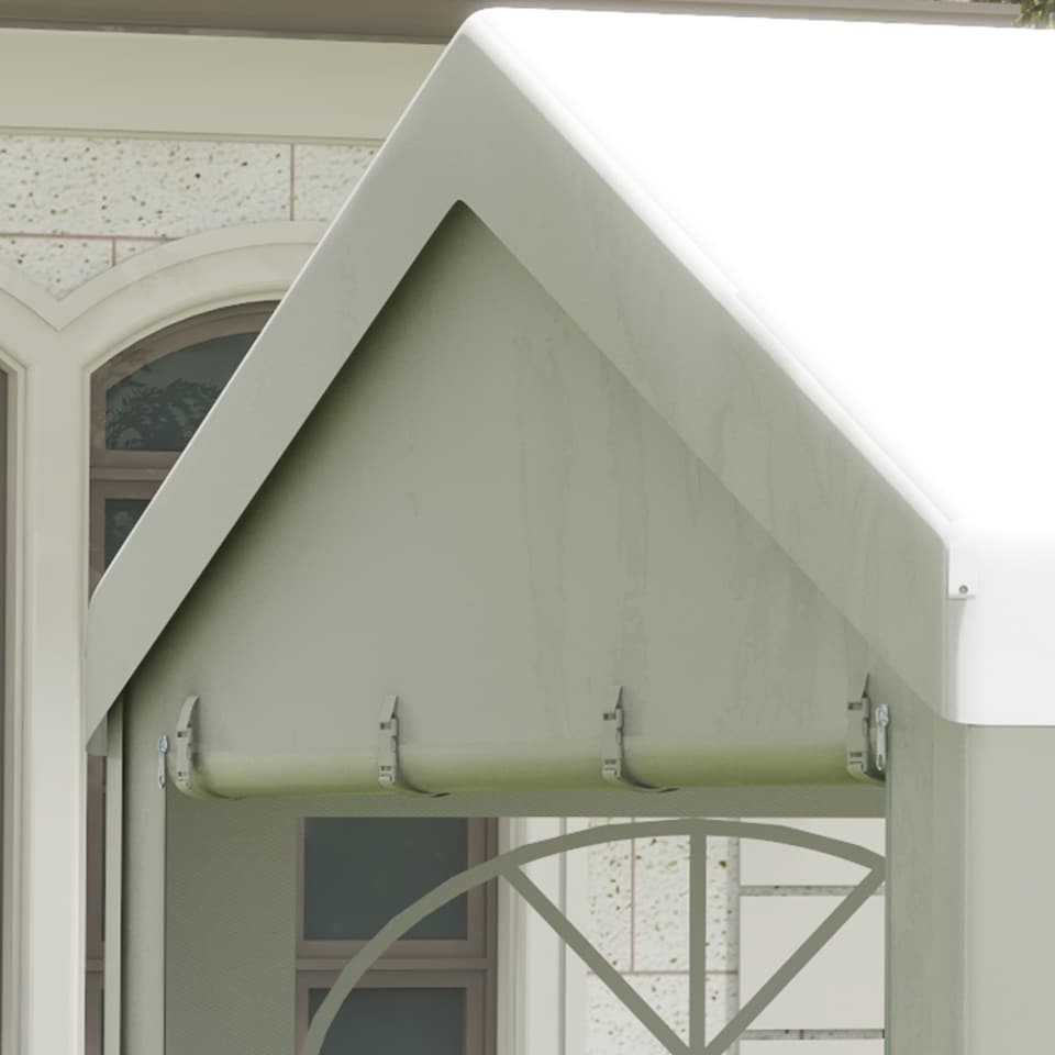 image 1 of Outsunny 4m Gazebo Garden Marquee Canopy Party Carport Shelter Garage Tent White